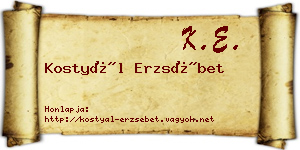 Kostyál Erzsébet névjegykártya